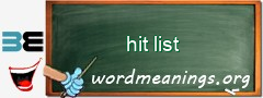WordMeaning blackboard for hit list